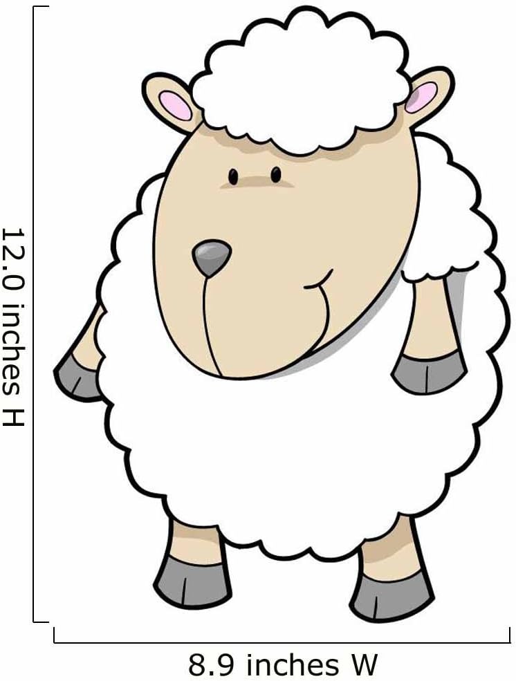 Wallmonkeys WM293497 Cute Little Baby Sheep Wall Decal Peel and Stick Graphic (12 in H x 8 in W)