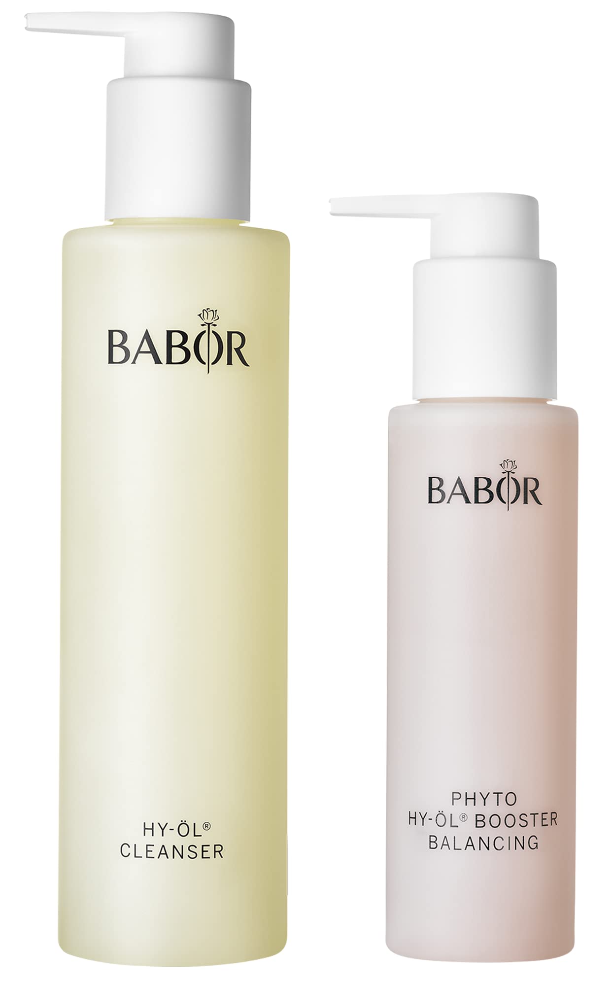 BABOR Set limpiador para pieles grasas, con HY-ÖL Cleanser y HY-ÖL Booster Balancing Herbal Extract, Para una limpieza en profundidad de los poros, 2 unidades