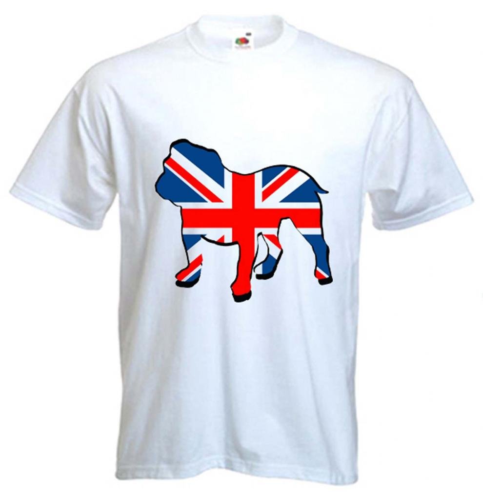 British Bulldog Union Jack Men's T-Shirt (XXL) White