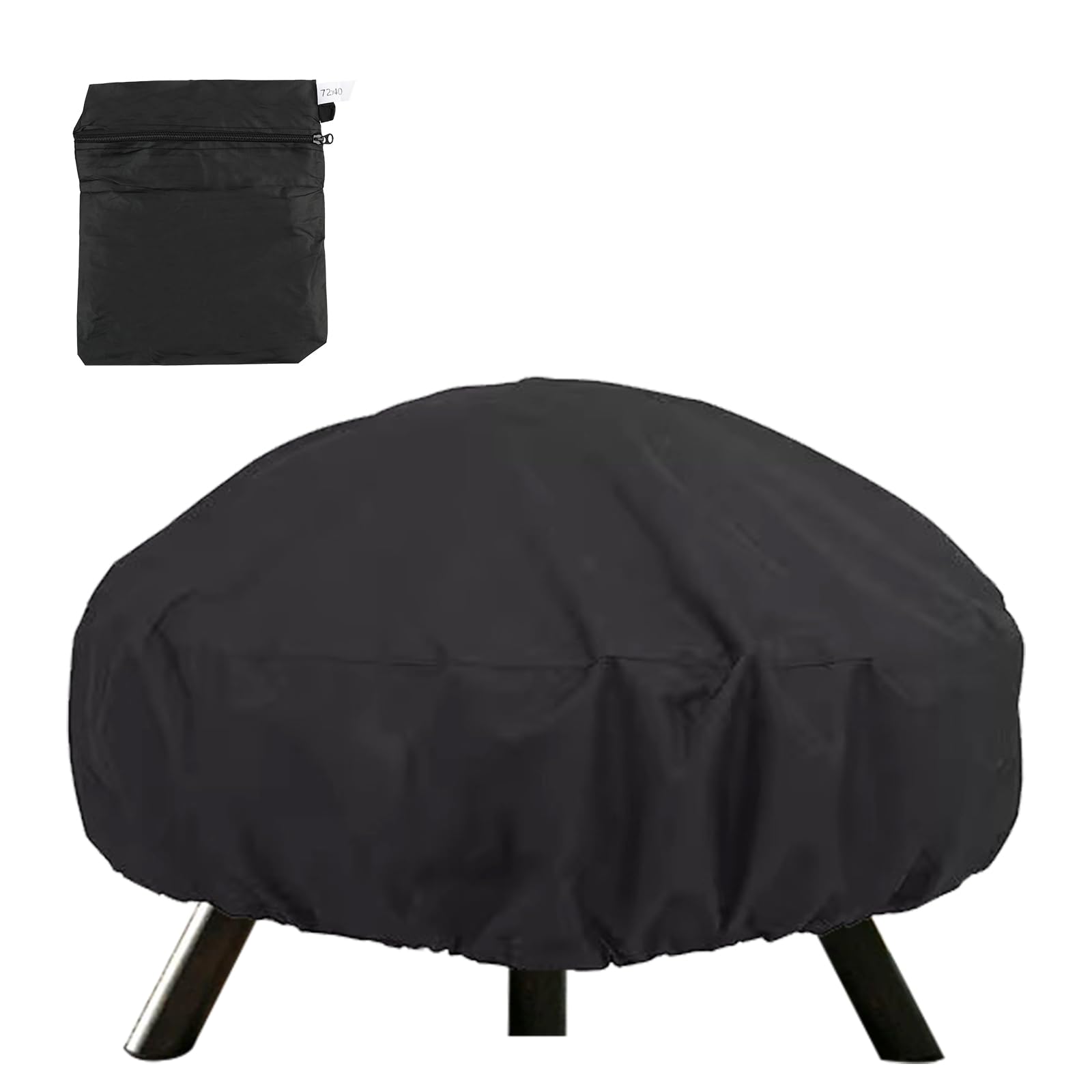 92X51cm 420D Cubierta Redonda para Brasero Impermeable, Funda Barbacoa Redonda, Cubierta para Fogatas Hoguera Brasero, Funda Protectora para Hoguera de Jardín BBQ Exterior, Tela Oxford (92X51cm)