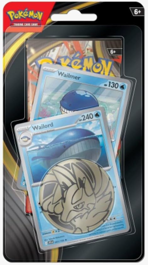 Pokemon Trading Card Game Mega Evolution Booster Pack 2 Promo Cards and Coin Wailmer and Wailord