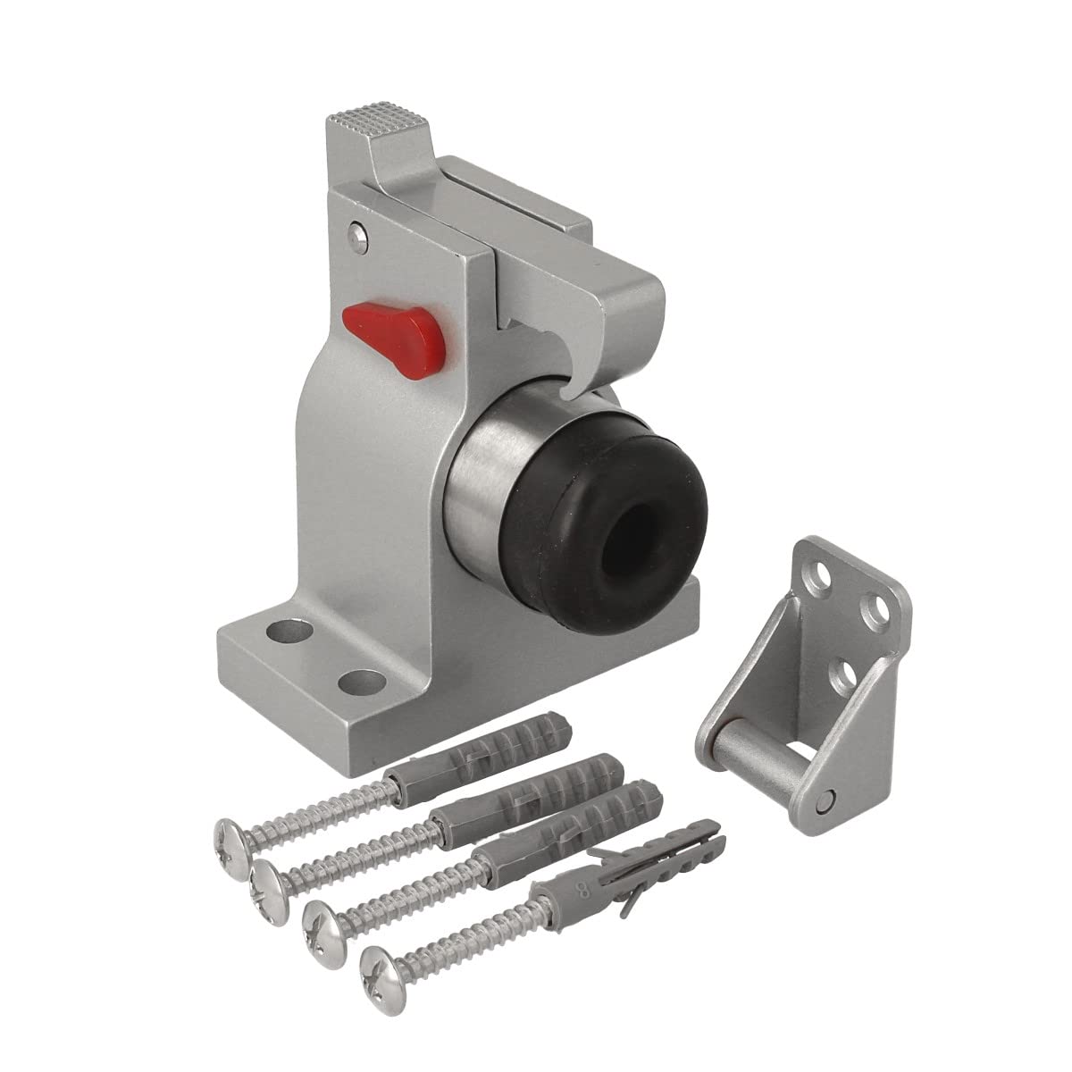 MS Beschläge Türstopper Türfeststeller Türpuffer Türhalter mit Fanghaken massiv Gummipuffer