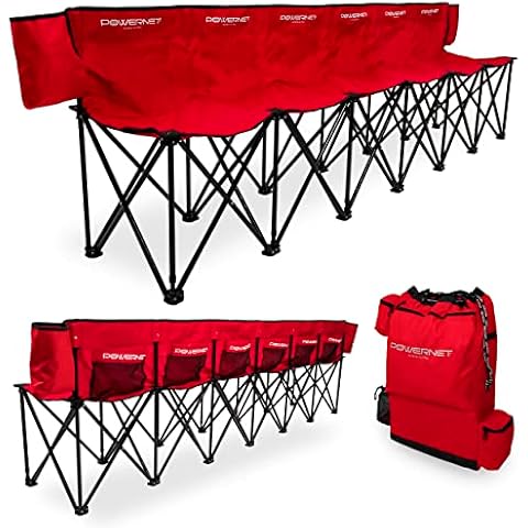 PowerNet 6 Seater Team Bench | Carry Bag Included | Ultra Portable | Great for Teams | Soccer Basketball Football Cover