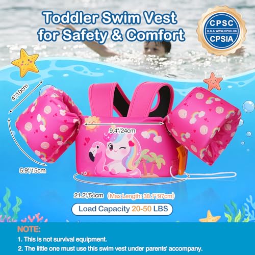 Image of MoKo Toddler Swim Vest for 20-30-50lbs, Kids Swim Arm Band