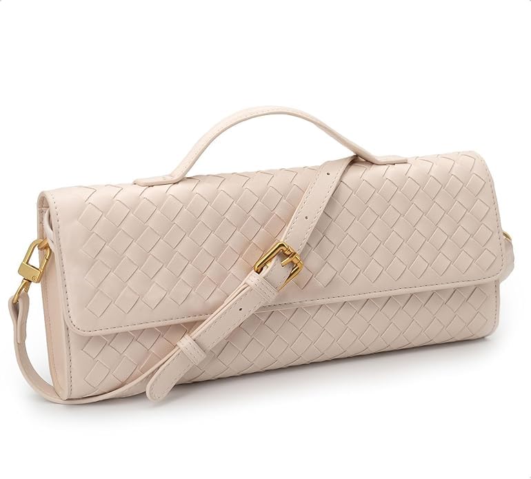 Image of Trendy Woven Evening Clutch Purses, Vegan Leather Shoulder Handbag, Stylish Crossbody Bags, Elegant Purse, Designer Wallet for Women,Handmade