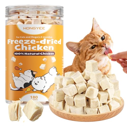 180 g di snack di pollo essiccati per animali domestici, snack per gatti, puramente naturali e ricchi di proteine, adatti per cani e gatti