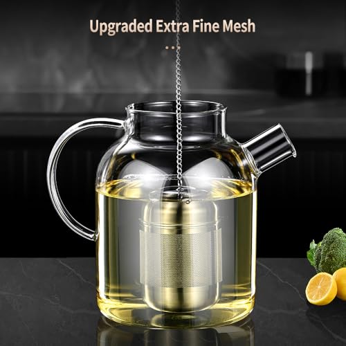 BOMANSI BOMS 316 Stainless Steel Tea Infuser Reusable Tea Steeper Extra Fine Mesh Tea Infuser Tea Strainer for Loose Leaf Tea Spices and Seasonings (1 Pack - Large)