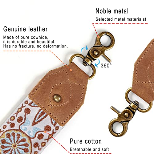 Image of Purse Straps Replacement Crossbody Handbag Adjustable Jacquard Embroidery Wide Guitar Strap