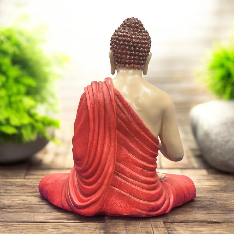 Image of 2 Feet Buddha Statue for Home Decor, Garden and Gifting, Big Size, Made of Resin, Premium Luxury Decoration Showpiece, Vastu Feng Shui for Good Luck, Happiness (Natural Rust)