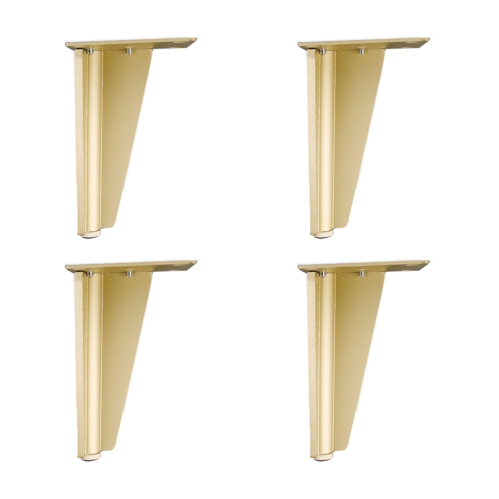 Pezzi Gambe per mobili in Metallo Regolabili Piedini di Ricambio in Lega di Alluminio per tavolini da caffè Mobili TV Mobili da Bagno Finitura Oro Spazzolato 100 mm/3,9 Pollici