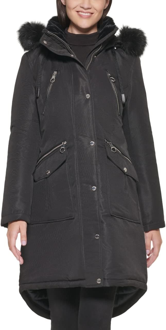 GUESS womens Guess Women's Long Anorak Coat