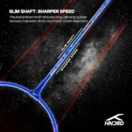 Image of Hundred Smash Master 100 Strung Badminton Racket with Full Racket Cover | for Intermediate Players(Navy /Blue)