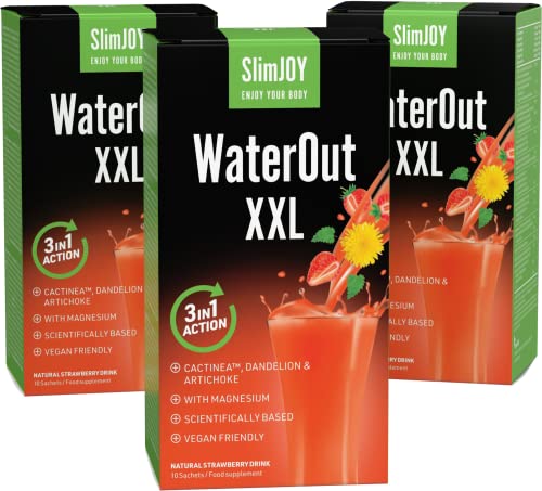 SlimJOY WaterOut XXL - boisson drainante naturelle, diurétique et détoxifiante - 3x10 sachets, suffisant pour 30 jours - avec E-Book gratuits