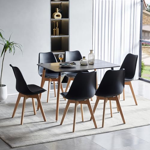 LafeuR Juego de mesa de comedor con 6 sillas, juego de mesa de co...