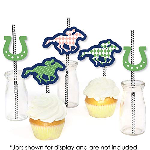 Set de 24 Pitillos Decorativos de Papel Kentucky Horse Derby miniatura 5