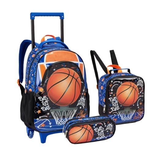 Kit Mochila, Lancheira e Estojo Infantil Escolar (Azul)