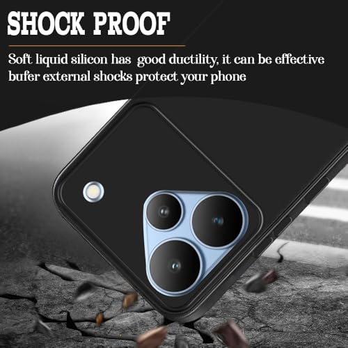 Image of Back Cover for Realme P4 5G | Full Camera Protection | Premium Liquid Silicon Case | Flexible Bumper Case for Realme P4 5G (Black)