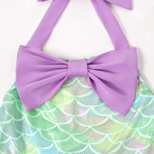 LYSMuch 3Mo-6T Baby Girl Mermaid One Piece Romper Sunsuit Toddler Sleeveless Dresses Tulle Clothes3