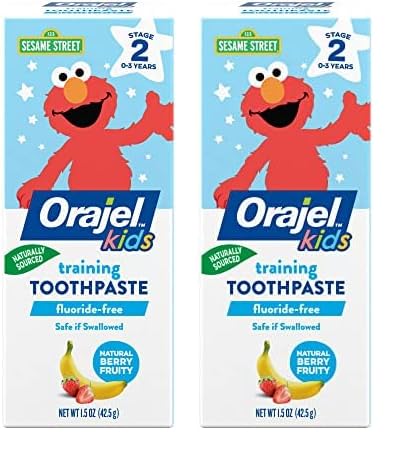 Kids Toothpaste, Fluoride-Free, Elmo | Training Toothpaste | Pediatrician Recommended | 1.5oz Tube | Pack of 2