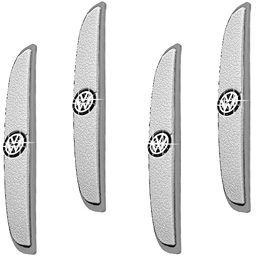 ARKZO� 4pcs Silicone Metal Car Door Edge Protector Door Guard for Car Accessories Exterior All for Volkswegen Polo | Vento | Virtus | Taigun | Tiguan | Passat | Ameo | Jetta