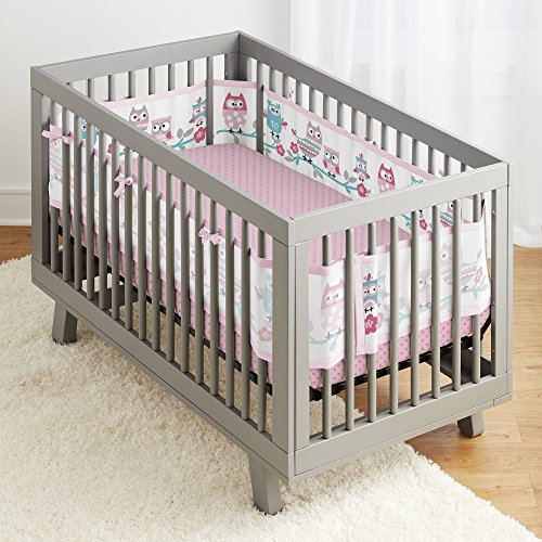Image of BreathableBaby 3pc Classic Crib Bedding Set- Owl Fun Pink