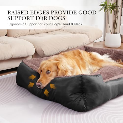 Dog Beds for Small Dogs, Small Pet Beds with Sides, Rectangle Dog Bed with Nonskid Bottom - Image 4