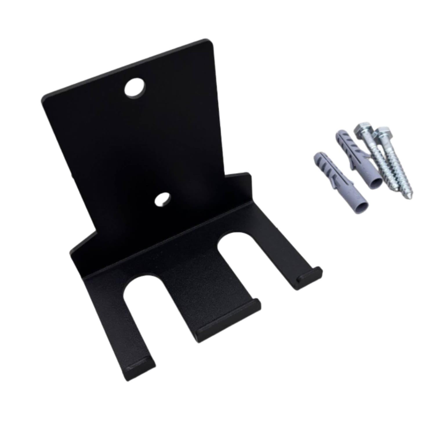 Heavy Duty Wall-Mounted Barbell Holder Matte Black Exercise Bar Holder Space-Saving Barbell Hanger with Slots Sturdy for Fitness Enthusiasts, Athletes, Home Gym, Double-Rod Hook-image-8