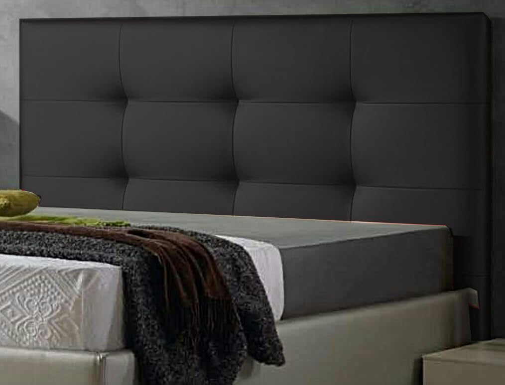 ED Cabecero Cama tapizado Polipiel Mod. Texas Todas Las Medidas y Colores (Negro, 120 * 70)