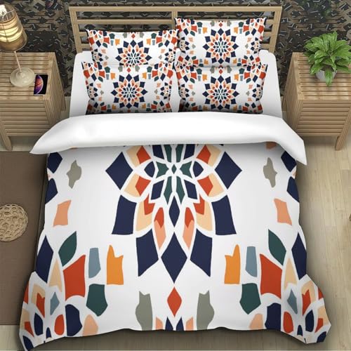 Housse de couette queue de sirène 220x240 imprimé 3D parure lit King zippée
