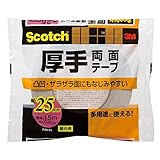 スリーエム(3M) スコッチ 両面テープ 厚手 ポスター べニア板 凸凹 ざらざら面 ホワイト 厚さ0.5mm×幅25mm 長さ15m PAD-25