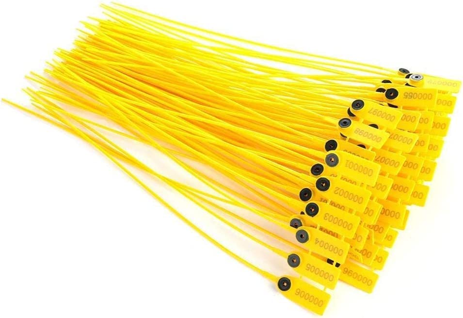 Patel Enterprise Yellow Cable Ties, 40cm Security Seal Heavy Duty Self Locking Nylon Zip Ties With Serial Numbr for Home Office Garage Workshop-Pack Of 100 pic (B0C6YFJZNY) Amazon Price History, Amazon Price Tracker