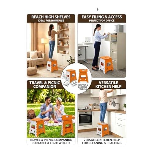 Image of Shah Enterprises Plastic Folding Stool 18 Inch