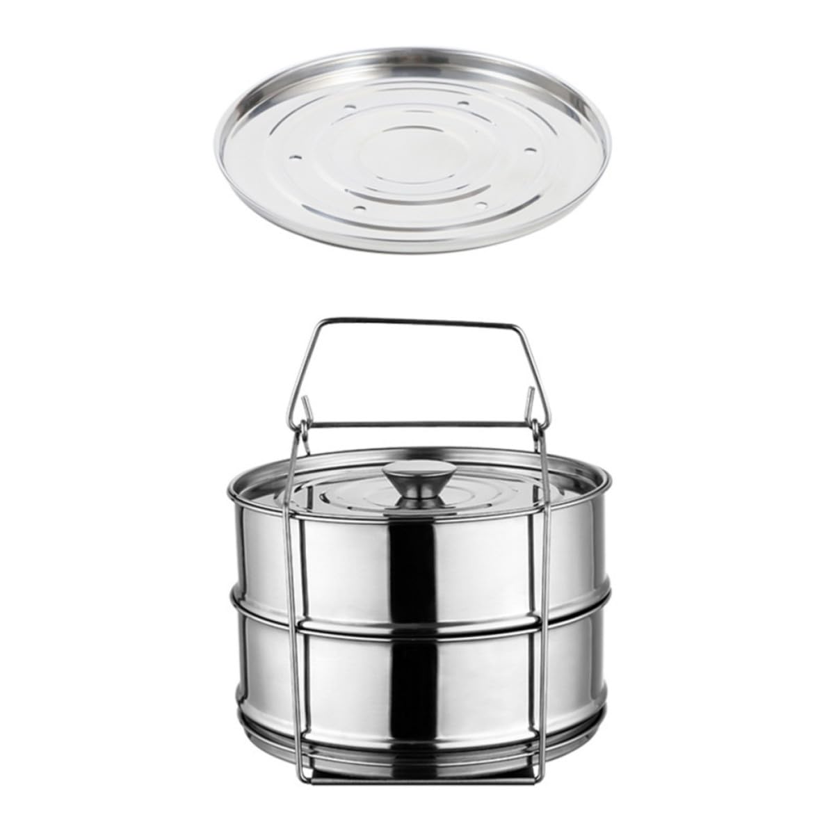 INOOMP Cesta al de Acero de Capa Inoxidable de Doble Vapor Cocinar Diseño Multi Rejilla Verduras y Bollos en Casa