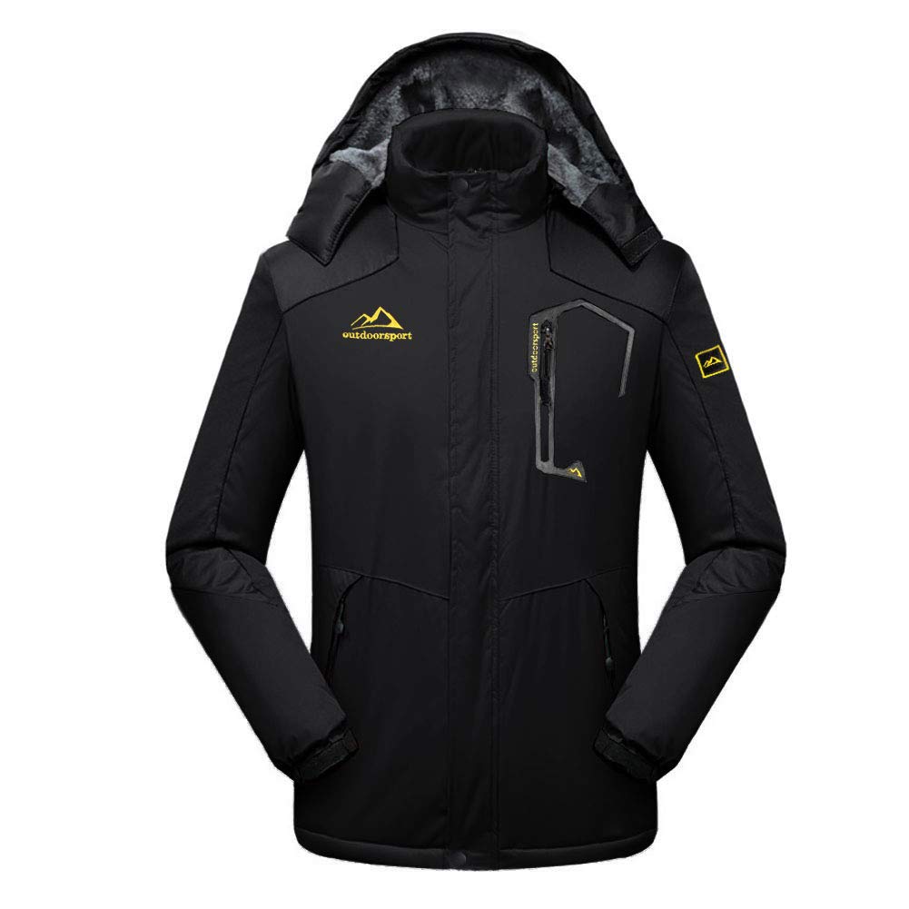 EKLENTSON Herren Winterjacke Wasserdicht Skijacke Winddicht Gefütterte Wanderjacke Outdoor Schnee Jacke mit 4 Taschen