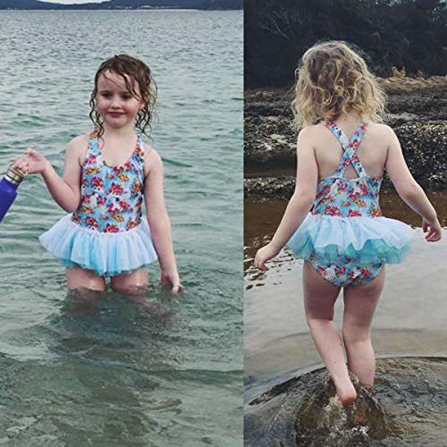 SOONHUA Baby Meisje Een Stuk Mesh Bloemen Badmode Monokini Strandkleding Badpak Zwempak - Image 8