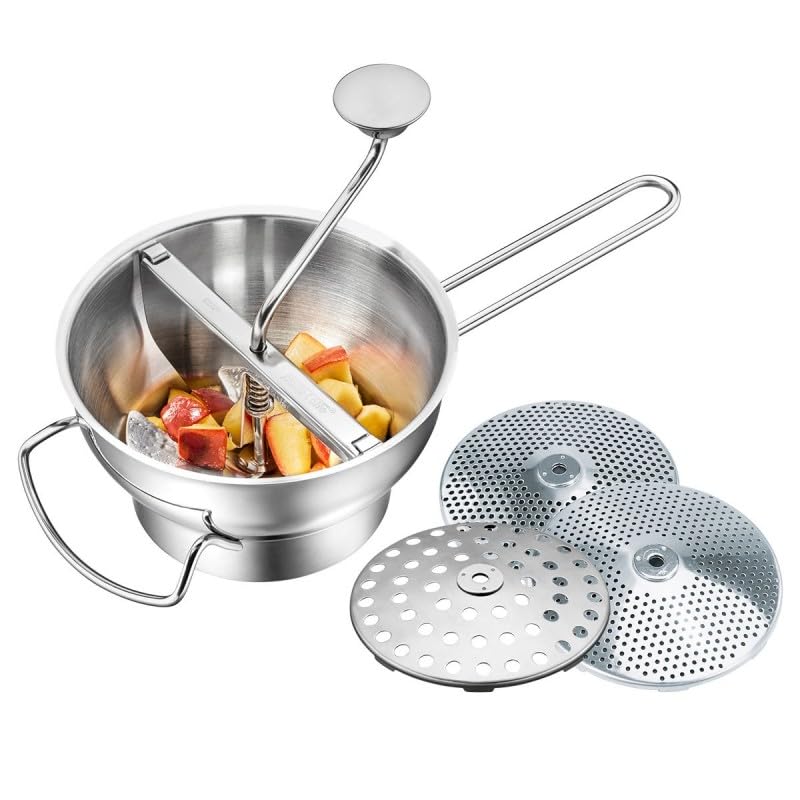 GEFU Passiergerät FLOTTE LOTTE® mit 3 Lochscheiben 1/3/8 mm | Edelstahl Küchenklassiker für...