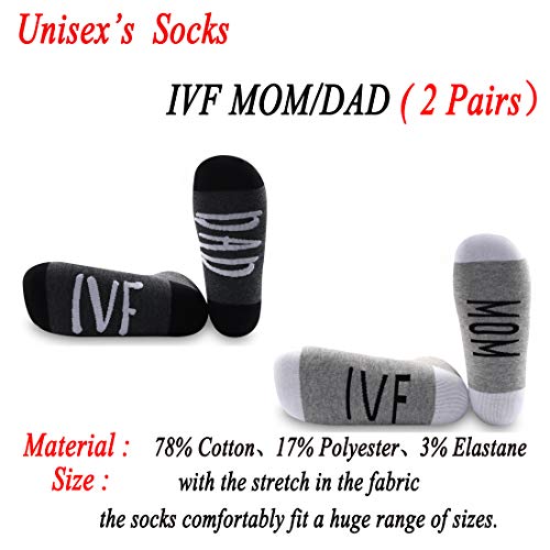 JXGZSO 2 Pairs Mom/Dad Socks Set - Lucky Fertility Socks for Infertility & IVF IUI Gift2