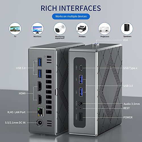Mini Pc, Intel I5-8259U (Up To 3.8 Ghz), Mini Desktop Computer Windows 11 Pro,4C/8T,16Gb Ram, 512Gb M.2 Sata Ssd (Up To 2Tb), 4K Uhd,Triple Display Output, Wifi 2.4G+5G,Bt4.2,Support Auto Power On #TOP4
