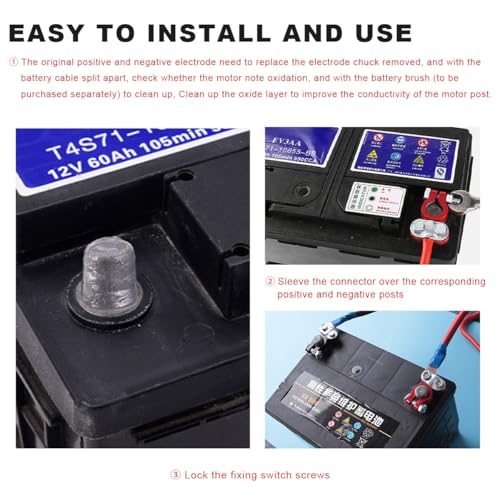 Gasedin 4 PCS Battery Terminal Connector, Anti Corrosion Car Battery Terminal Clamp Connectors, Adjustable Positive Negative Battery Post Connector, Replacement Car Accessories