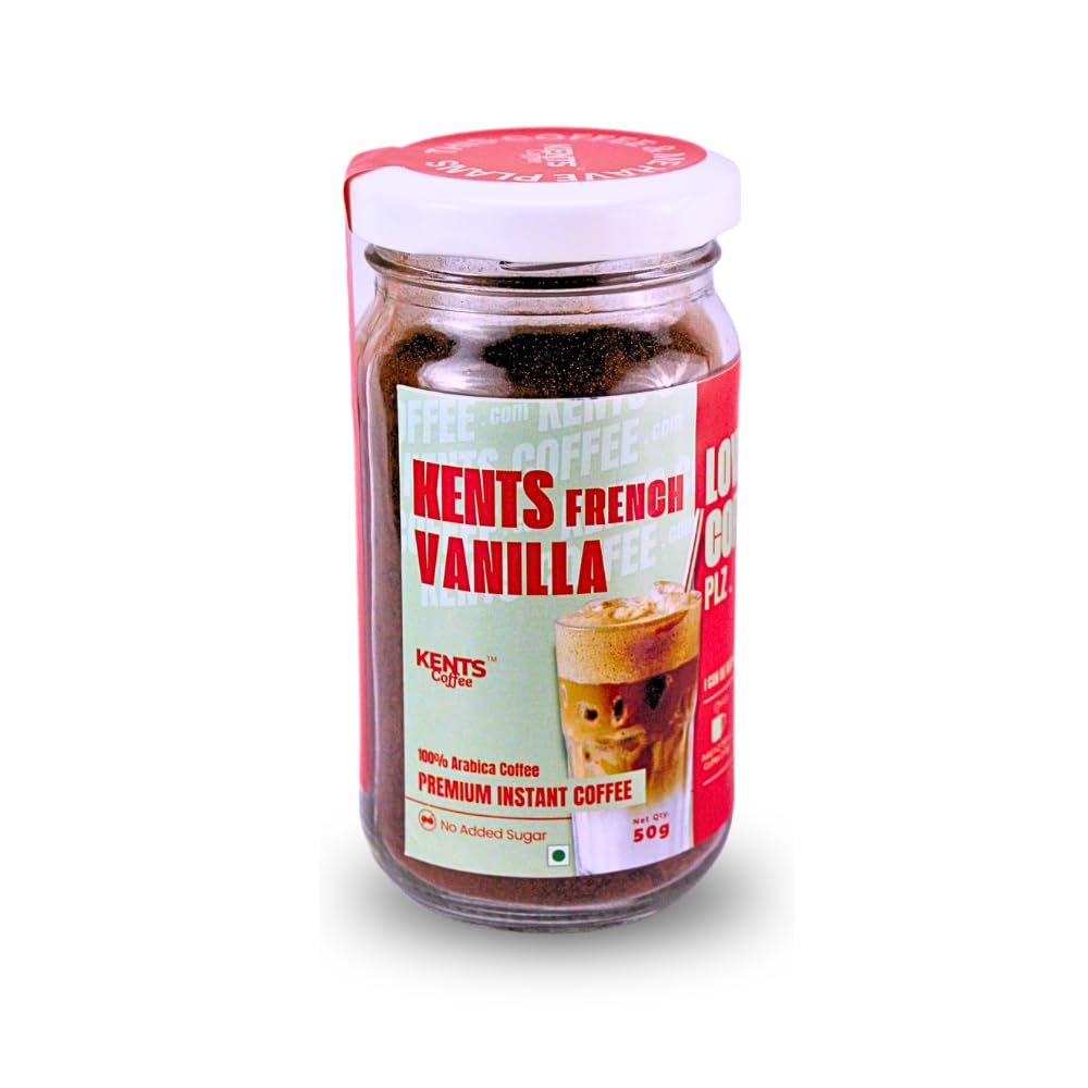Kents Coffee French Vanilla Instant Coffee | 100% Arabica | LOW ACIDIC COFFEE | Serve HOT & COLD | Smooth & Aromatic Vanilla Flavoured Instant Coffee Powder | Crafted with Natural Vanilla Beans | ( 50 g Jar)-picture-10