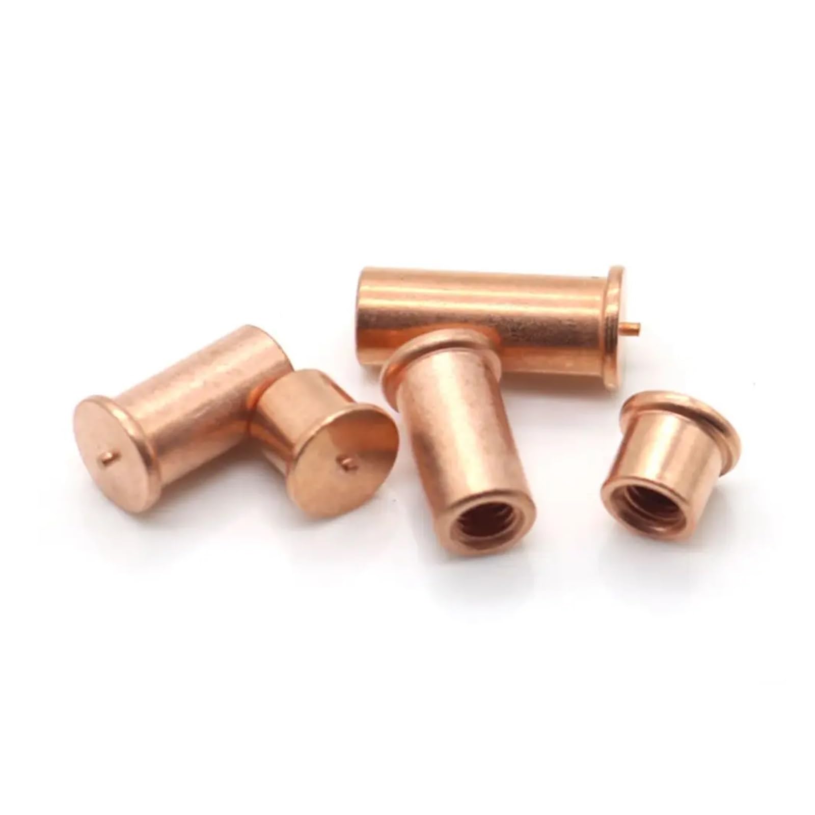 M3 M4*L Kupferbeschichtete Bolzen-Abstandsschrauben Lötstift-Schweißmutter mit Innengewinde (Color : Metallic, Size : M4x8mm 500pcs)