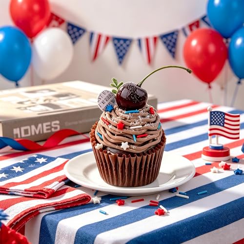 Image of Red White and Blue Sprinkles, 11.3oz Edible Patriotic 4th of July Sprinkles | 4 Jars Set for Baking Cakes Cupcakes Cookies Ice Cream