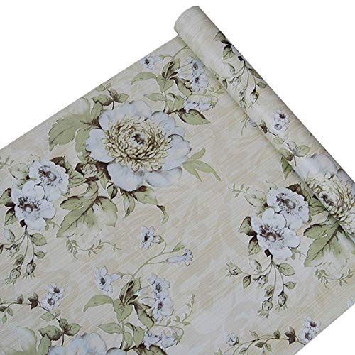 Self Adhesive Decorative Vintage Floral Shelf Liner Wall Paper Peel and Stick Removable Wallpaper for Cabinets Shelves Drawer Furniture Wall Arts and Crafts Sticker Removable and Waterproof