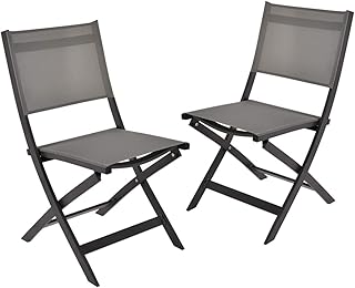 Garden Art Garden Premium Line 2 Sillas de jardín - Silla Plegable de Aluminio Resistente a la Intemperie Muebles de jardín