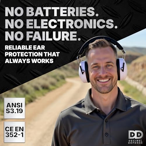 Image of DECIBEL DEFENSE Professional Safety Ear Muffs 37dB NRR - The HIGHEST Rated & MOST COMFORTABLE Ear Protection For Shooting & Industrial Use - THE BEST HEARING PROTECTION...GUARANTEED (WHITE)