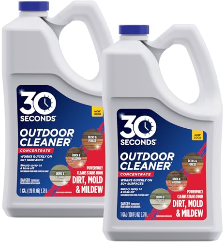 30 SECONDS Outdoor Mold & Mildew Cleaner & Stain Remover Concentrate | 128 fl. oz. | 2 Pack