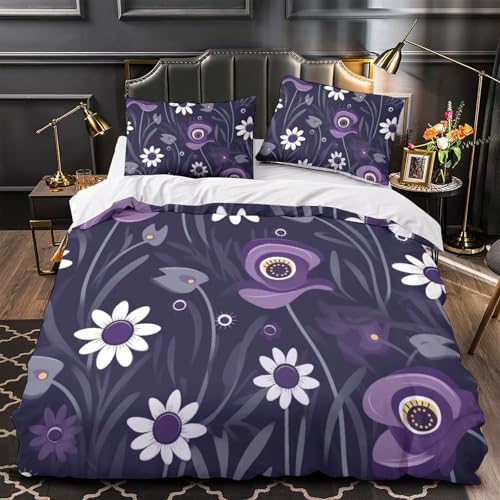 Housse de couette fleurs microfibre zippée : finis les lits défaits - 4