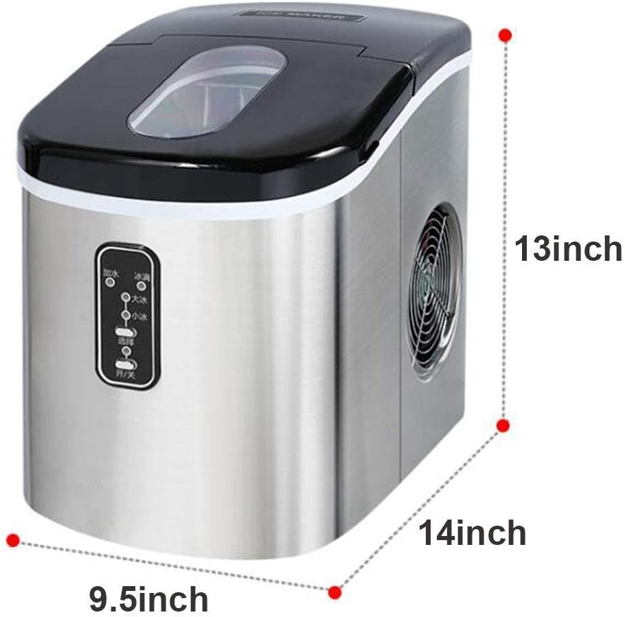 Ice Maker Countertop, Electric Ice Cube Maker with Scoop Basket, 9 Ice Cubes in 6-13 Minutes, 33 Pounds in 24 Hours (Copper) (Blue) (Copper)