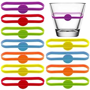 Bkrdty Silikonowe Markery do Napojów 12 sztuk