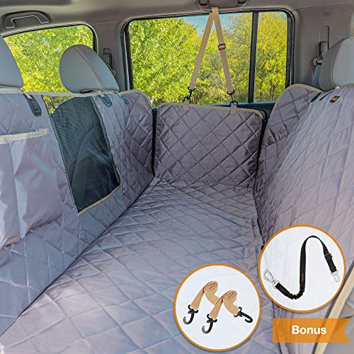iBuddy Dog Seat Cover for SUV and Small Truck, Waterproof Car Hammock Heavy Duty Back Seat Cover for Dog with Mesh Window Durable Scratchproof Pet Car Seat Protector for Rav4 CR-V Jeeps